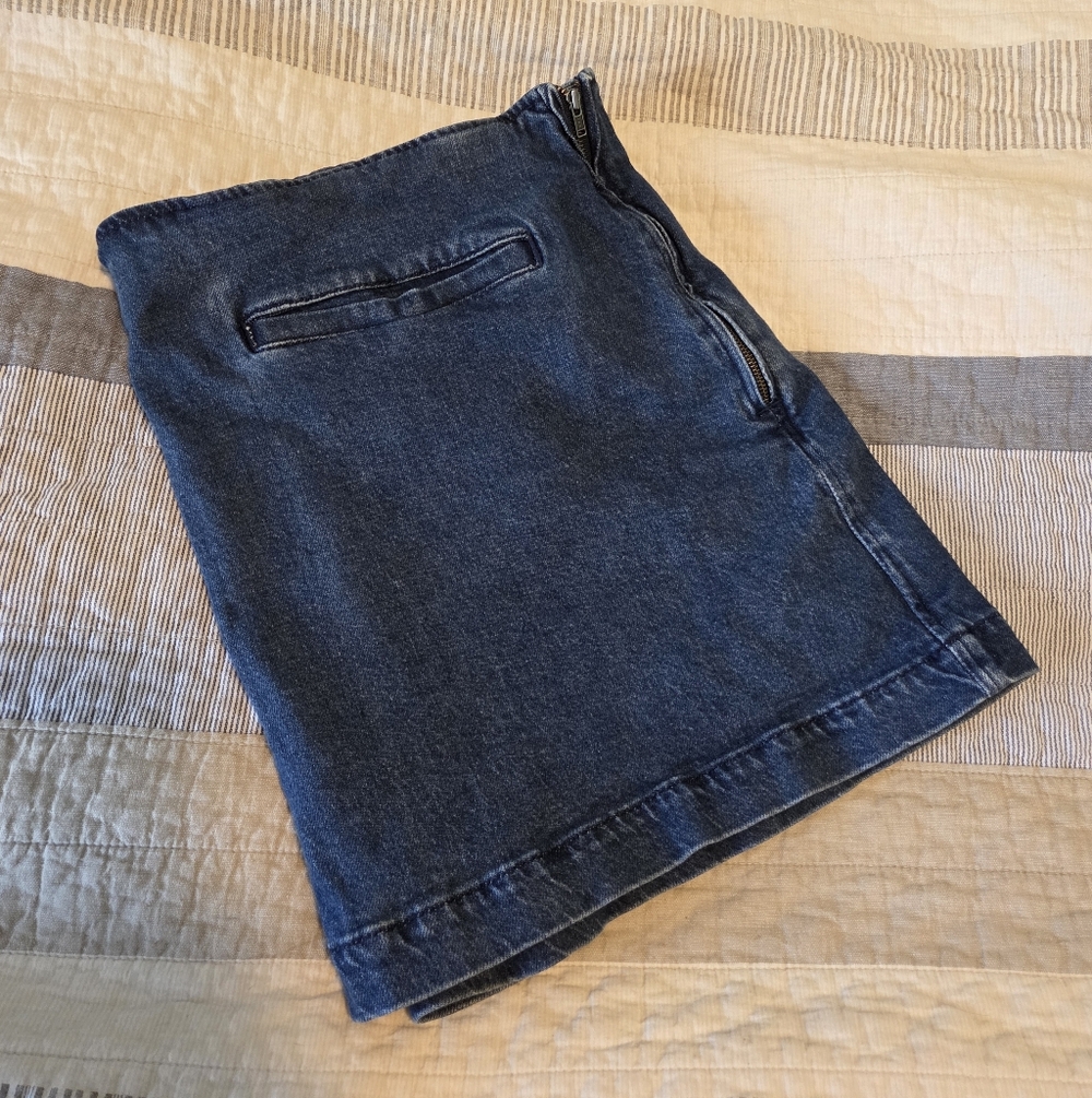 American Eagle Stretch Mid-Rise Mini Denim Blue Skirt Skort Size 20 - Picture 6 of 12